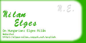 milan elges business card